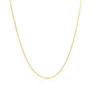 10k Yellow Gold Diamond Cut Cable Link Chain 1.1mm