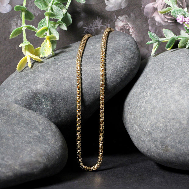 14k Yellow Gold Solid Round Box Chain 2.5 mm