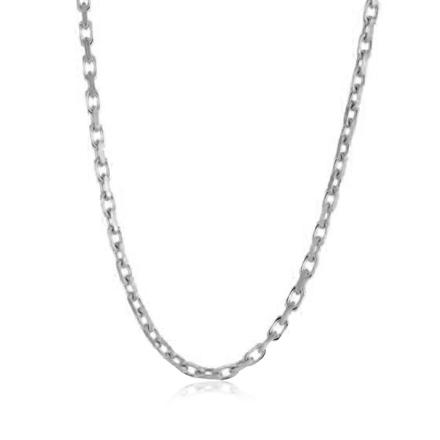 14k White Gold French Cable Link Chain 2.5 mm