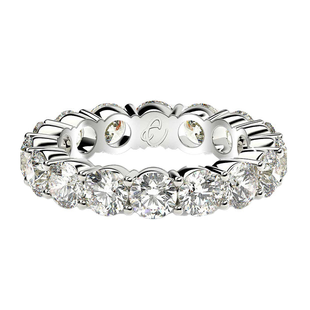 Round Cut Lab Grown Diamond Eternity Ring in 14k White Gold (4 cttw FG/VS2)