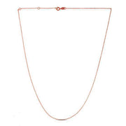 Double Extendable Diamond Cut Cable Chain in 14k Rose Gold (0.80mm)