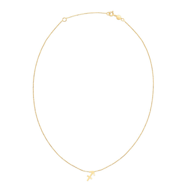 14K Yellow Gold Sagittarius Necklace