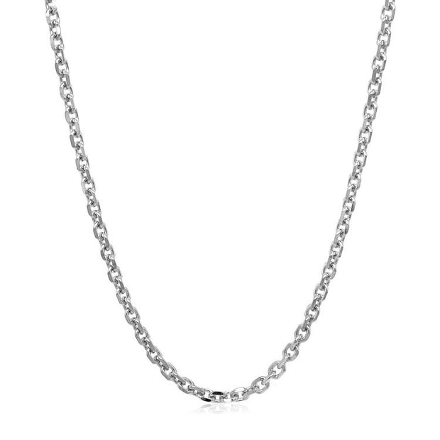 2.6mm 14k White Gold Diamond Cut Cable Link Chain
