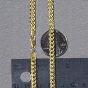 4.5mm 10k Yellow Gold Miami Cuban Semi Solid Chain