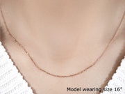 18k Rose Gold Diamond Cut Cable Link Chain 1.1mm