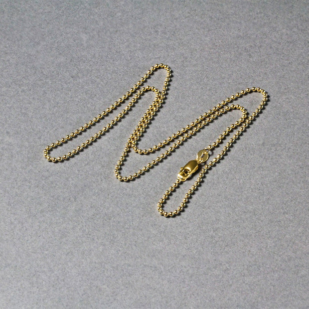 18k Yellow Gold Bead Chain 1.5mm