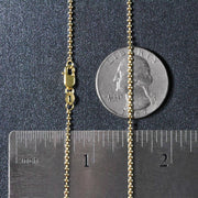 18k Yellow Gold Bead Chain 1.5mm