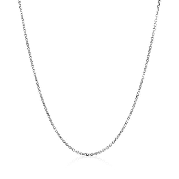 18k White Gold Diamond Cut Cable Link Chain 1.1mm