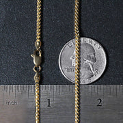 2.2mm 14k Yellow Solid Gold Diamond Cut Round Franco Chain