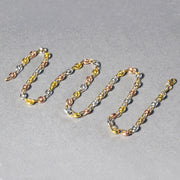 14k Tri Color Gold High Polish Puffed Mariner Link Chain