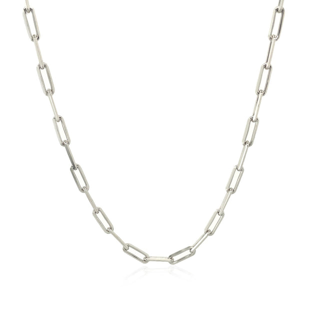 18K White Gold Paperclip Chain (2.5mm)