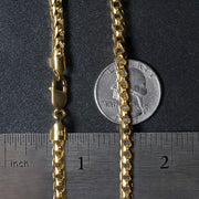 4.6mm 14k Yellow Solid Gold Diamond Cut Round Franco Chain