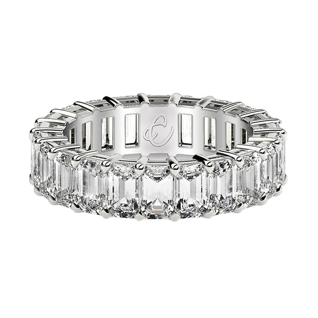 Emerald Cut Lab Grown Diamond Eternity Ring in 14k White Gold (4 cttw FG/VS2)