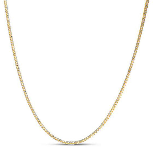 2.3mm 14k Yellow Gold Round Pave Franco Chain