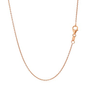 18k Rose Gold Round Cable Link Chain 0.97mm