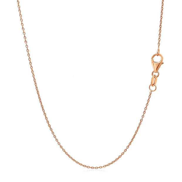 18k Rose Gold Round Cable Link Chain 0.97mm