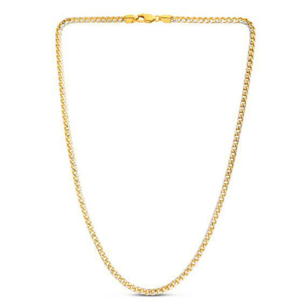 4.0mm 14k Yellow Gold Round Pave Franco Chain