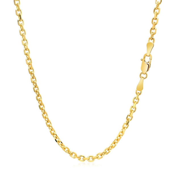 2.6mm 18k Yellow Gold Diamond Cut Cable Link Chain