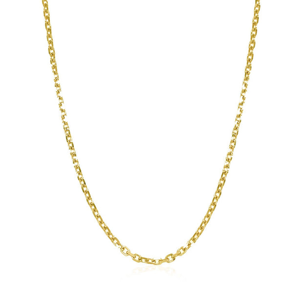 18k Yellow Gold Diamond Cut Cable Link Chain 1.9mm