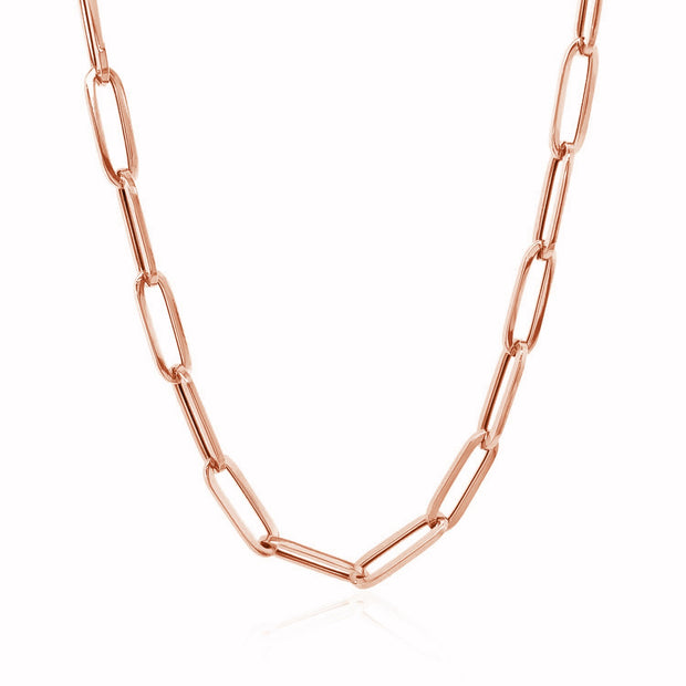14K Rose Gold Bold Paperclip Chain (4.2 mm)