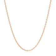18k Rose Gold Round Oval Link Chain 1.5mm