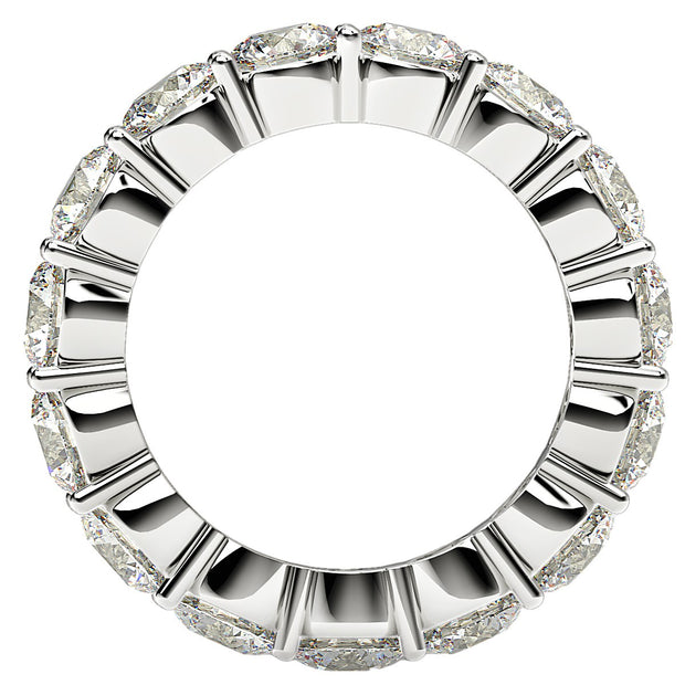 Round Cut Lab Grown Diamond Eternity Ring in 14k White Gold (5 cttw FG/VS2)