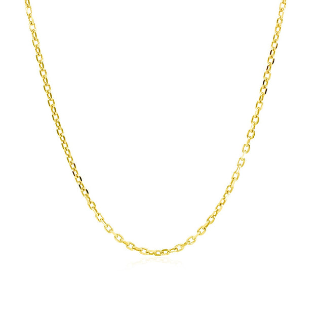 18k Yellow Gold Diamond Cut Cable Link Chain 1.5mm