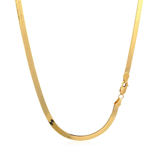 Imperial Herringbone Chain in 10k Yellow Gold (3.8 mm)