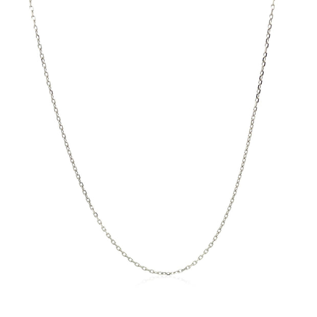 18k White Gold Diamond Cut Cable Link Chain 0.8mm
