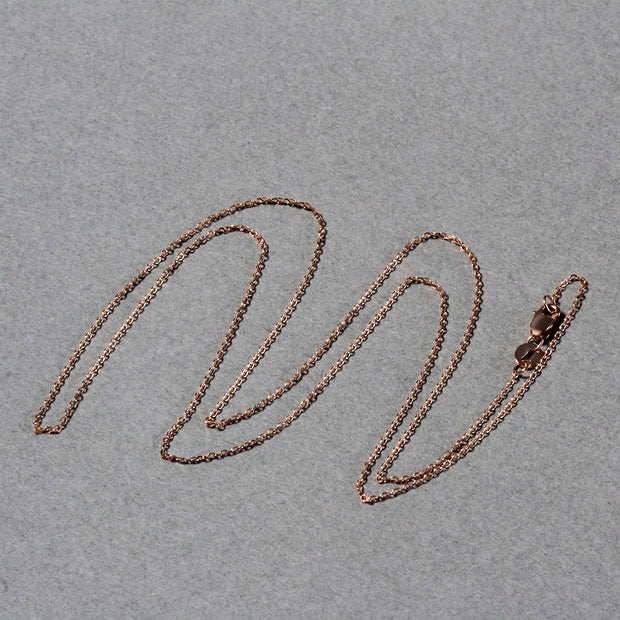 18k Rose Gold Diamond Cut Cable Link Chain 0.8mm