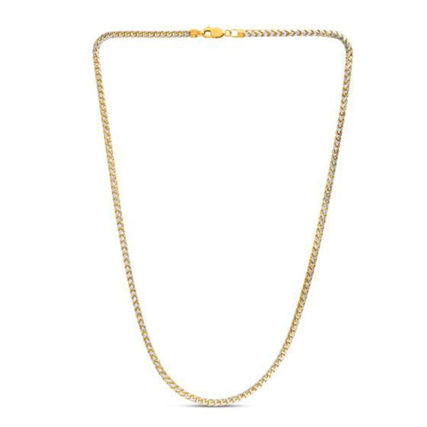 3.1mm 14k Yellow Gold Round Pave Franco Chain