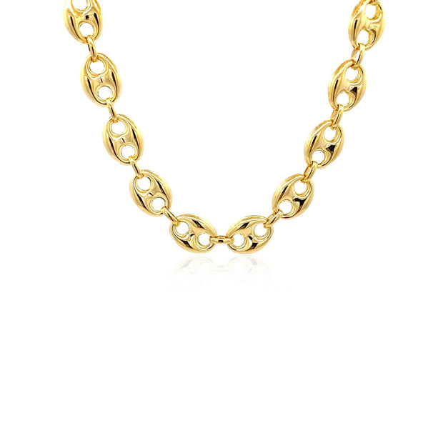 9.0mm 14k Yellow Gold Puffed Mariner Link Chain