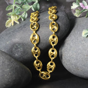 9.0mm 14k Yellow Gold Puffed Mariner Link Chain