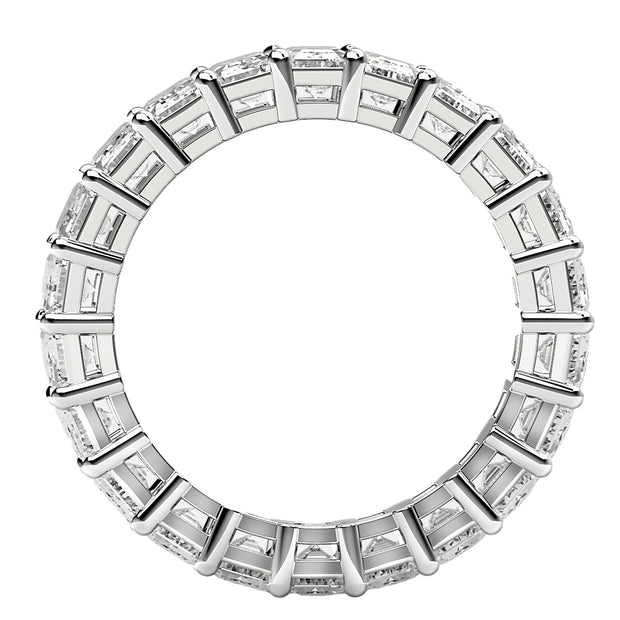 Emerald Cut Lab Grown Diamond Eternity Ring in 14k White Gold (6 cttw FG/VS2)