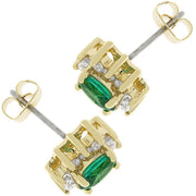Emerald Flower Stud Earrings