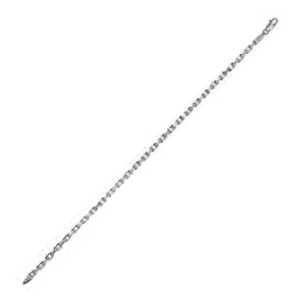 14k White Gold French Cable Link Chain 2.5 mm