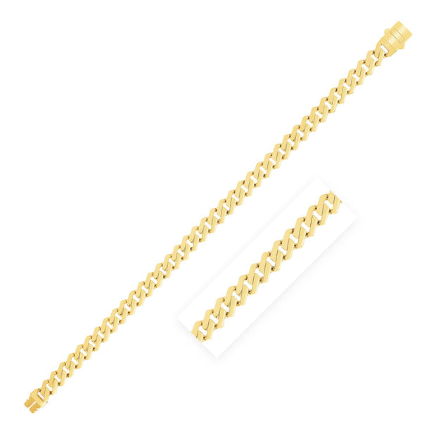 14k Yellow Gold High Polish Modern Lite Edge Bracelet (8.0mm)