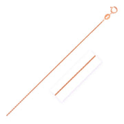 14k Rose Gold Oval Cable Link Chain 0.85mm