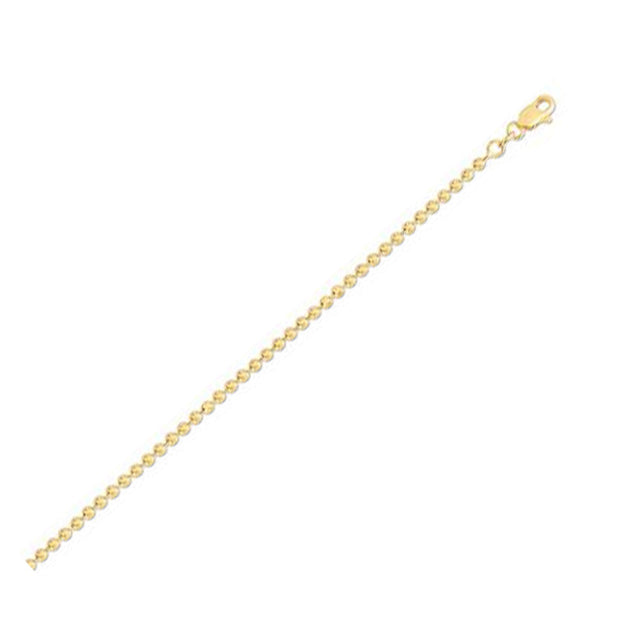 Moon Cut Bead Chain in 14k Yellow Gold (2.5 mm)