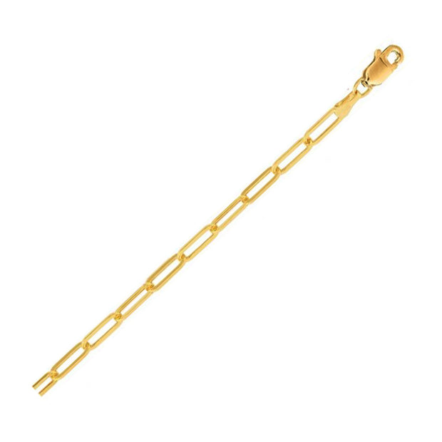 14K Yellow Gold Lite Paperclip Anklet (3.2mm)