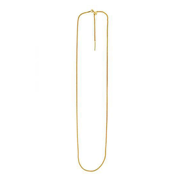 Endless Adjustable Wheat Chain in 14k Yellow Gold (1.1mm)