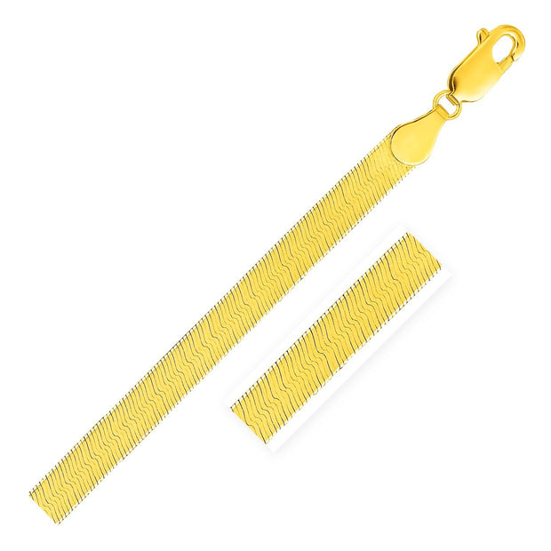 Imperial Herringbone Bracelet in 10k Yellow Gold (4.6 mm)