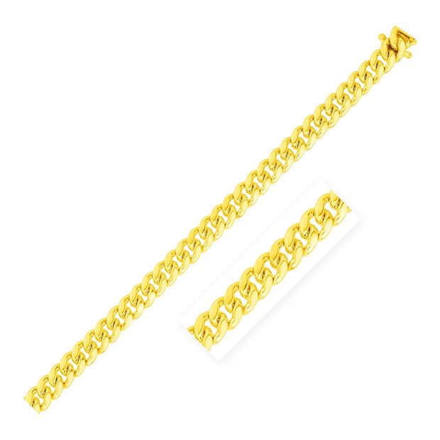 6.0mm 10k Yellow Gold Classic Miami Cuban Solid Bracelet