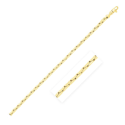14k Yellow Gold High Polish Compressed Cable Link Chain