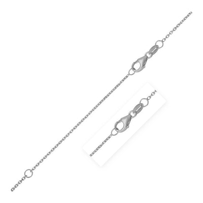 Double Extendable Diamond Cut Cable Chain in 10k White Gold (0.87mm)