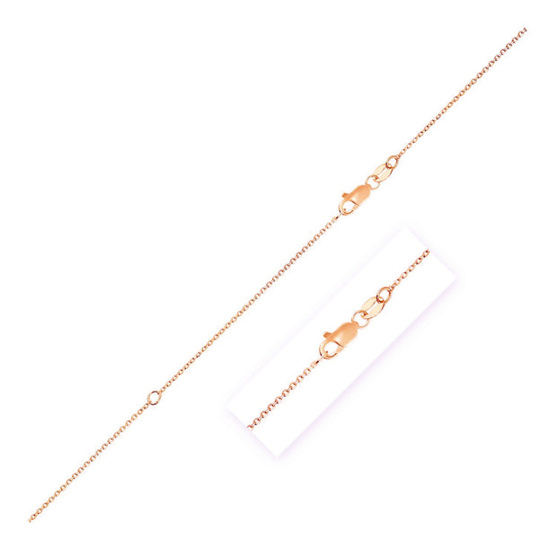 Extendable Cable Chain in 10k Rose Gold (0.85mm)