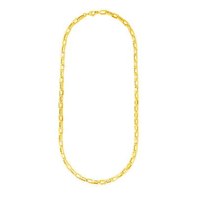 14k Yellow Gold Mens Paperclip Chain Necklace