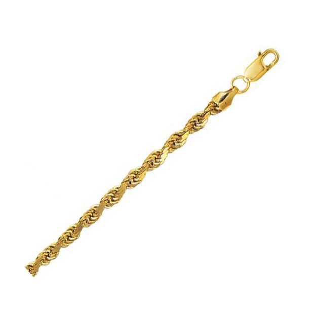 10k Yellow Gold Lite Rope Bracelet 4.5mm
