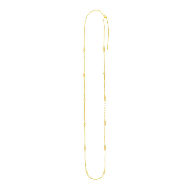 Endless Adjustable Diamond Pendant Chain in 14k Yellow Gold (3.0mm)