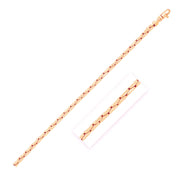 14k Rose Gold High Polish Compressed Cable Link Bracelet